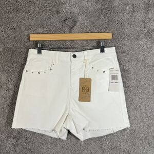 Mason & Belle White Denim Shorts Womens 10/30 Cut Offs Cotton Studs Pockets